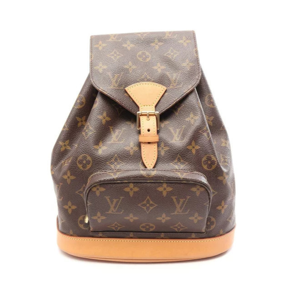 Louis Vuitton Montsouris Monogram Backpack Rucksack Canvas Leather Brown
